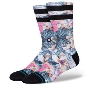 Stance Kona Town Crew Socks Multicolor Floral New in Packaging-Medium (6-8.5)